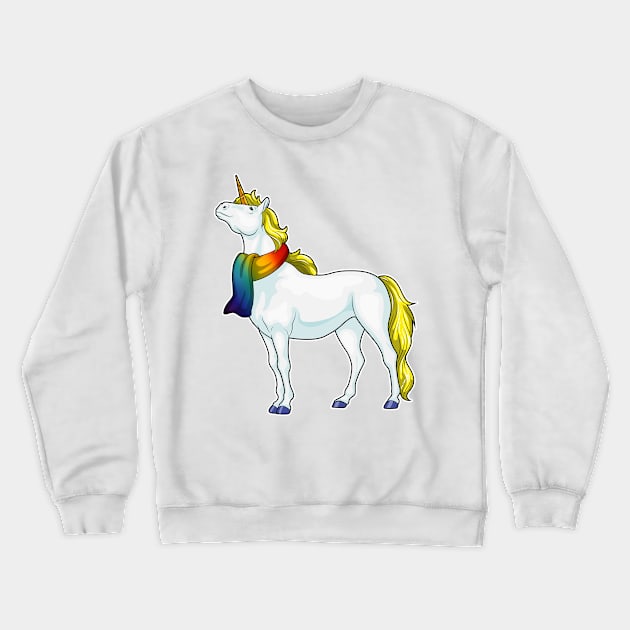 Unicorn Scarf Crewneck Sweatshirt by Markus Schnabel